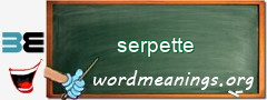 WordMeaning blackboard for serpette